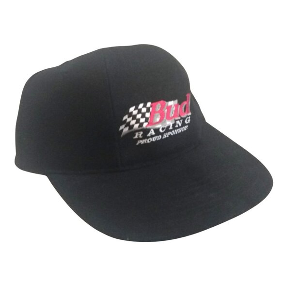 Vintage 90's Budweiser Racing-Strapback Hat-Bud Racing Proud Sponsor/Flag Logo - Picture 8 of 11